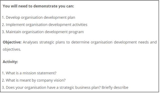 BSBMGT615 Contribute to Organisation Development