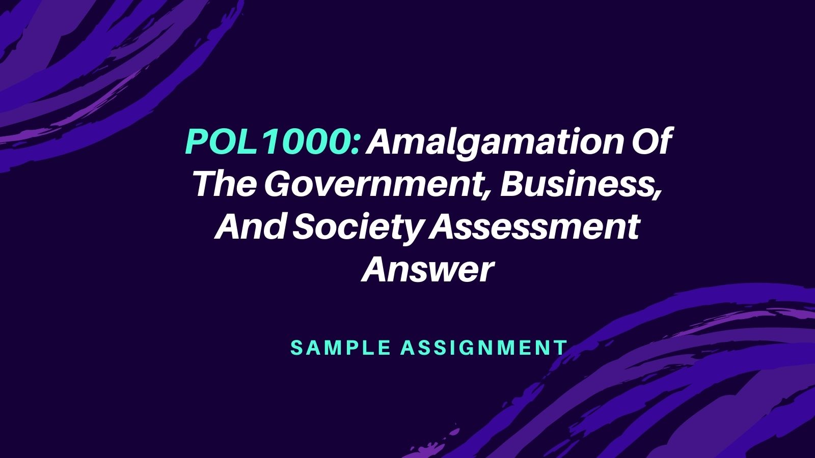 POL1000 Assessment Answer