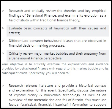 behavioural finance assignment