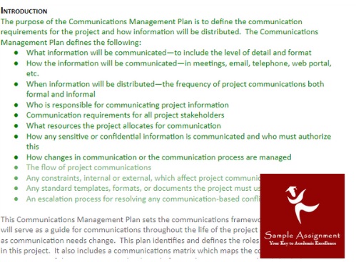 communication management assignment sample