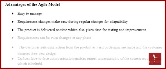 advantage of the agile model