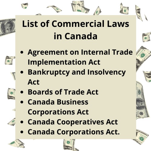 list of commercial law