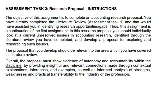 management research proposal question australia