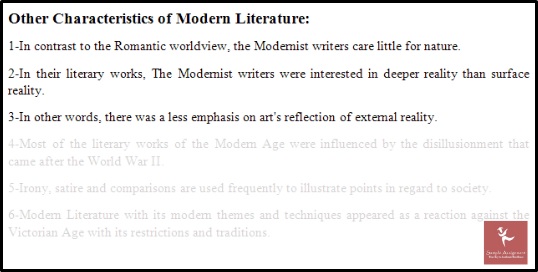 online modernism English literature characteristics