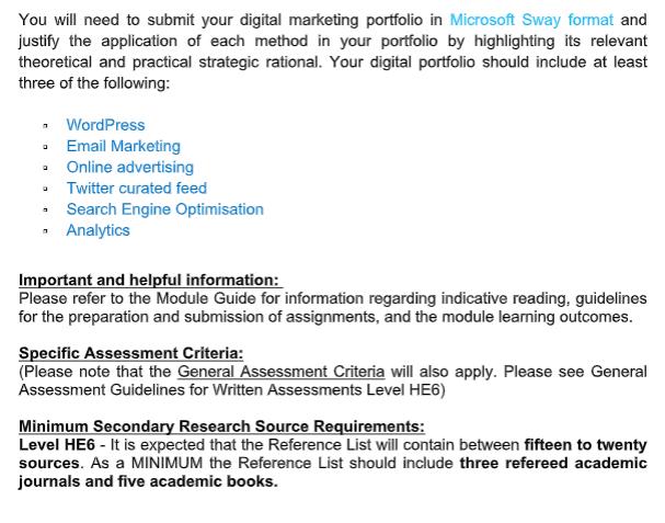 digital marketing assignment solution canada