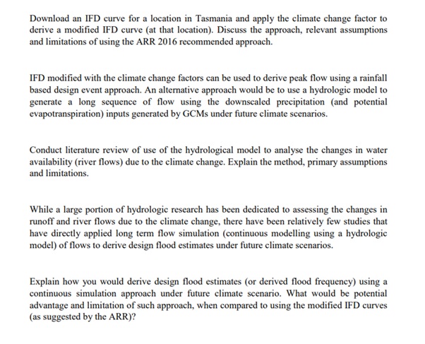 hydrology assignment sample question