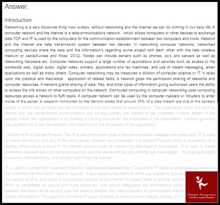 tcpip networking homework sample answer