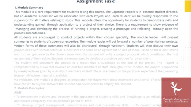 extended project computing sample assignment task