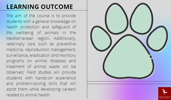 learning outcome of animal health and disease assignment online