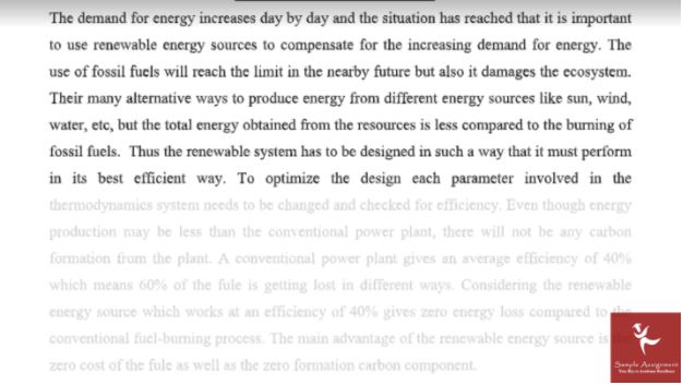 renewable energy assignment help sample online