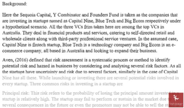 venture capital assignment sample answer