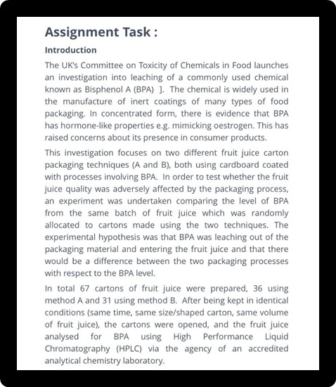 analytical chemistry sample assignment task