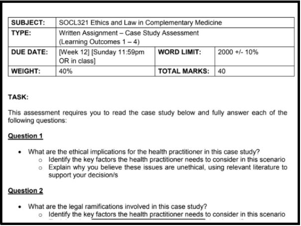 integrative complementary medicine report writing sample