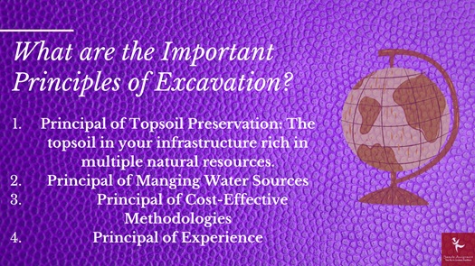 what are the impoortant principles of excavation