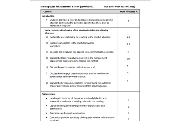 clinical nursing homework assessment sample