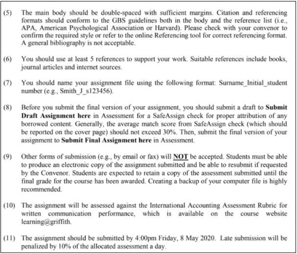 international accounting homework assignment sample