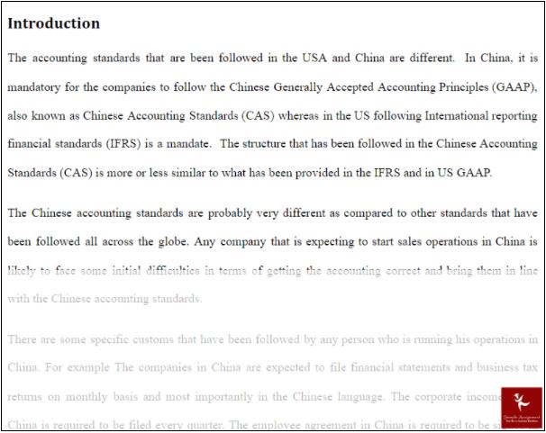 international accounting homework sample solution