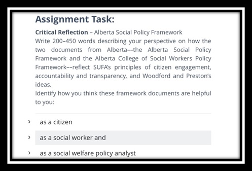 social work assignmentsample task