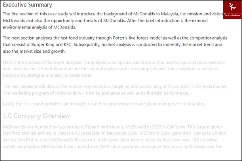 mcdonald s in malaysia case study sample question 1