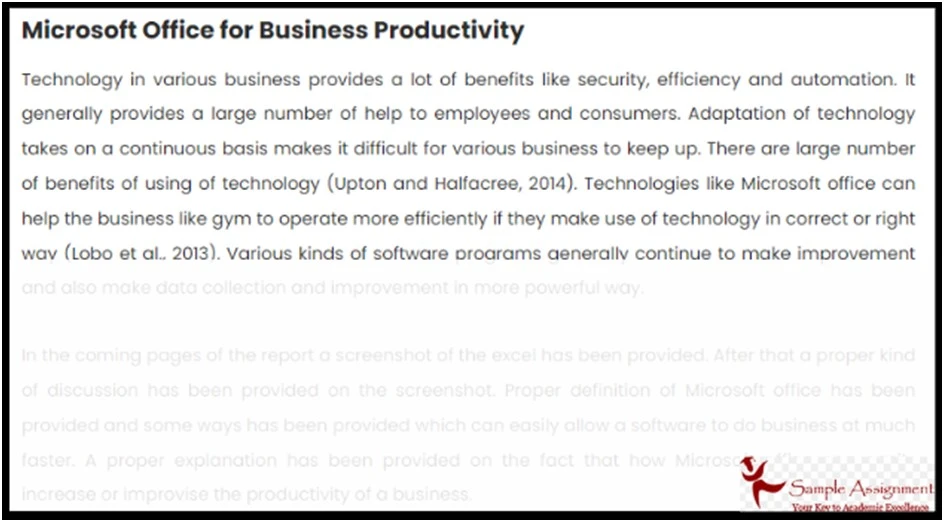 Excel Assignment Sample 2